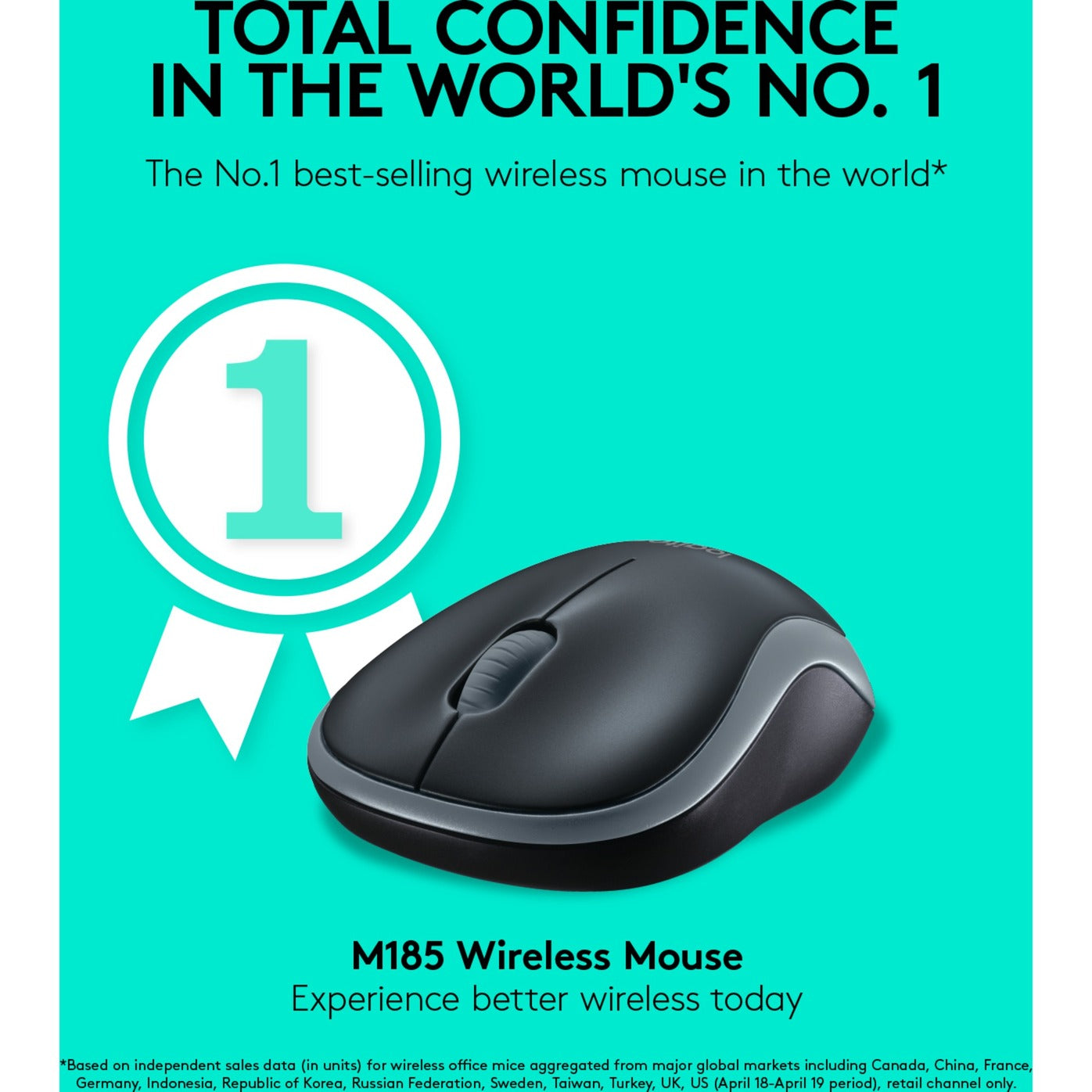 Muis logitech m185 draadloos grijs
