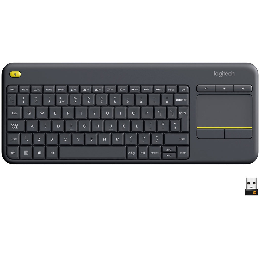 Logitech wireless touch keyboard k400 plus, toetsenbord (antraciet, eu lay-out (qwerty))