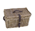 Dr rieten v-ager mand l grijs met deksel 43x33x23