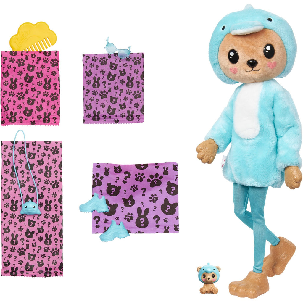 Barbie cutie reveal doll licht blauw geel