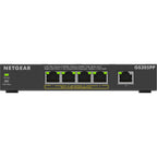 Netgear 5-port gigabit ethernet poe+ unmanaged switch (gs305pp) (zwart)