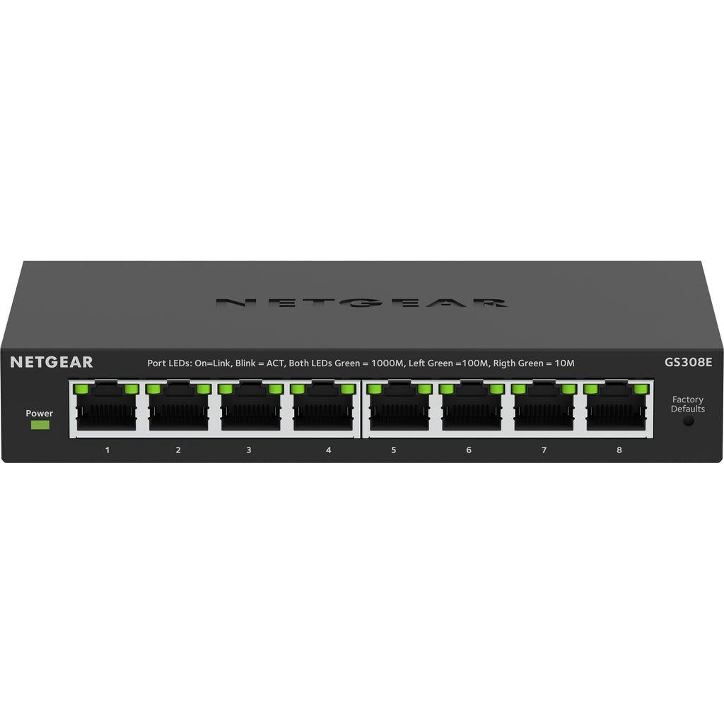 Netgear 8-poorts gigabit ethernet plus-switch (gs308ev4) (zwart, unmanaged)