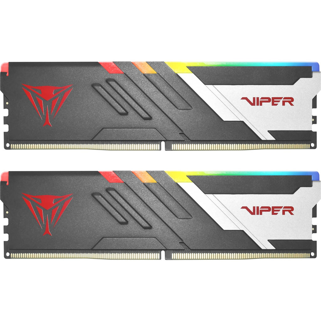 Patriot 64 gb ddr5-6000 (2x 32 gb) dual-kit werkgeheugen (zwart, pvvr564g600c30k, viper venom rgb, intel xmp, amd expo))