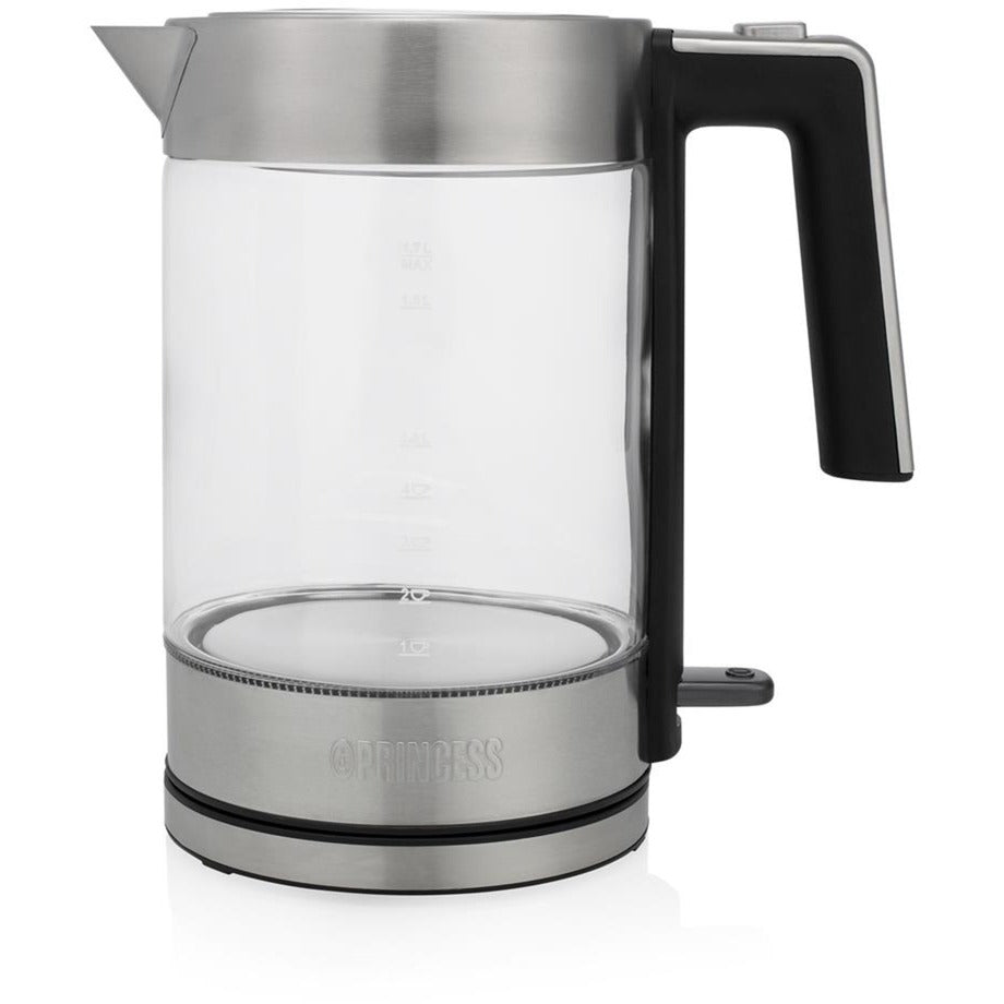Princess 236041 glass kettle london waterkoker (roestvrij staal transparant, 1,7 l)