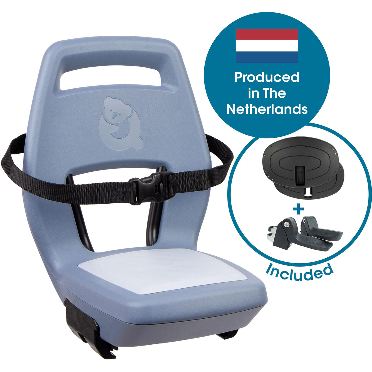 Qibbel achterzitje junior 6+ bagagedrager blauw