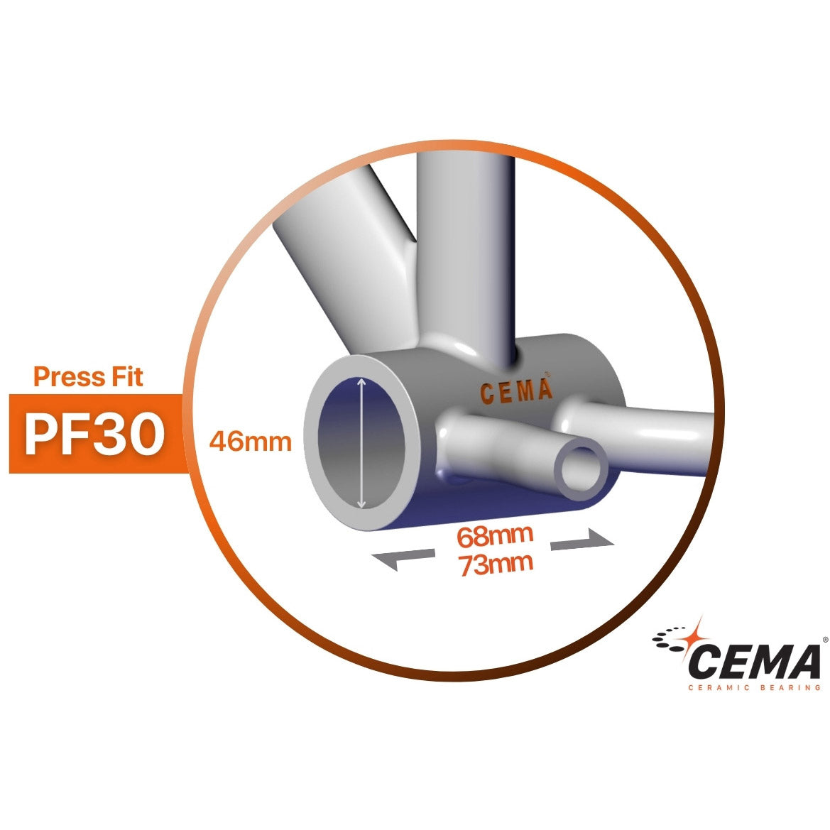 Sacoche de support CEMA PF30 SRAM DUB-acier inoxydable-noir