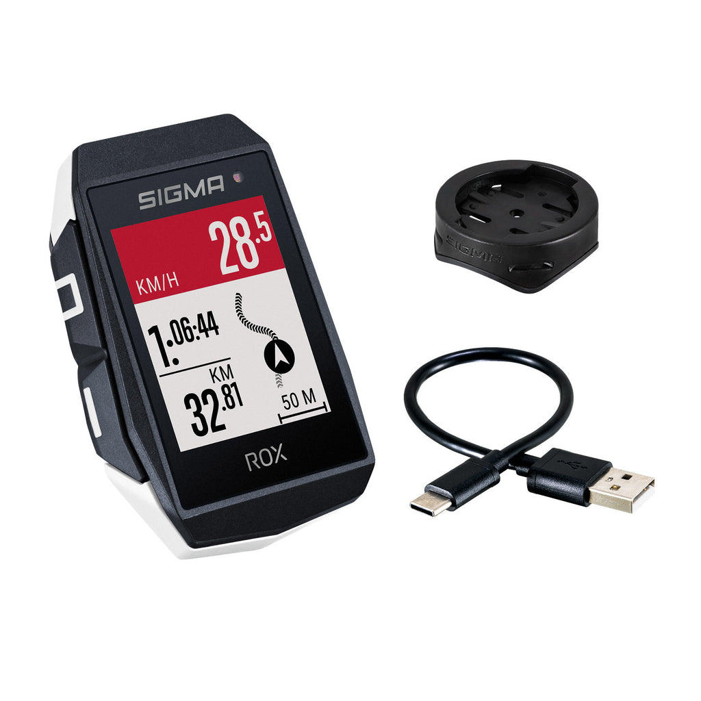 Sigma ROX 11.1 EVO GPS SW / White Standard Direering Standard + USB-C Câble de chargement