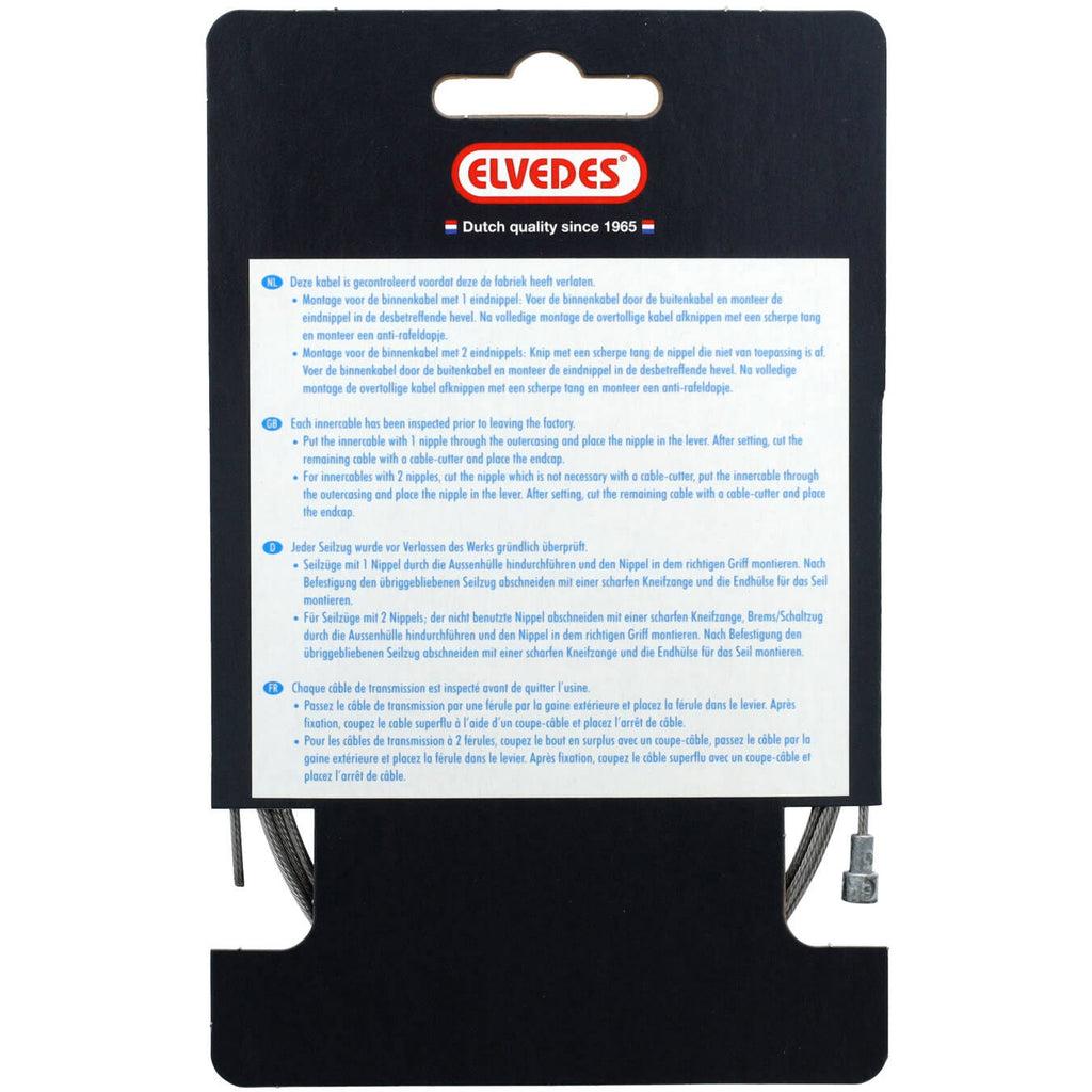 Elvedes Cable Systems- Cable Systems rem binnenkabel 2000mm rvs slick �15mm v-nippel