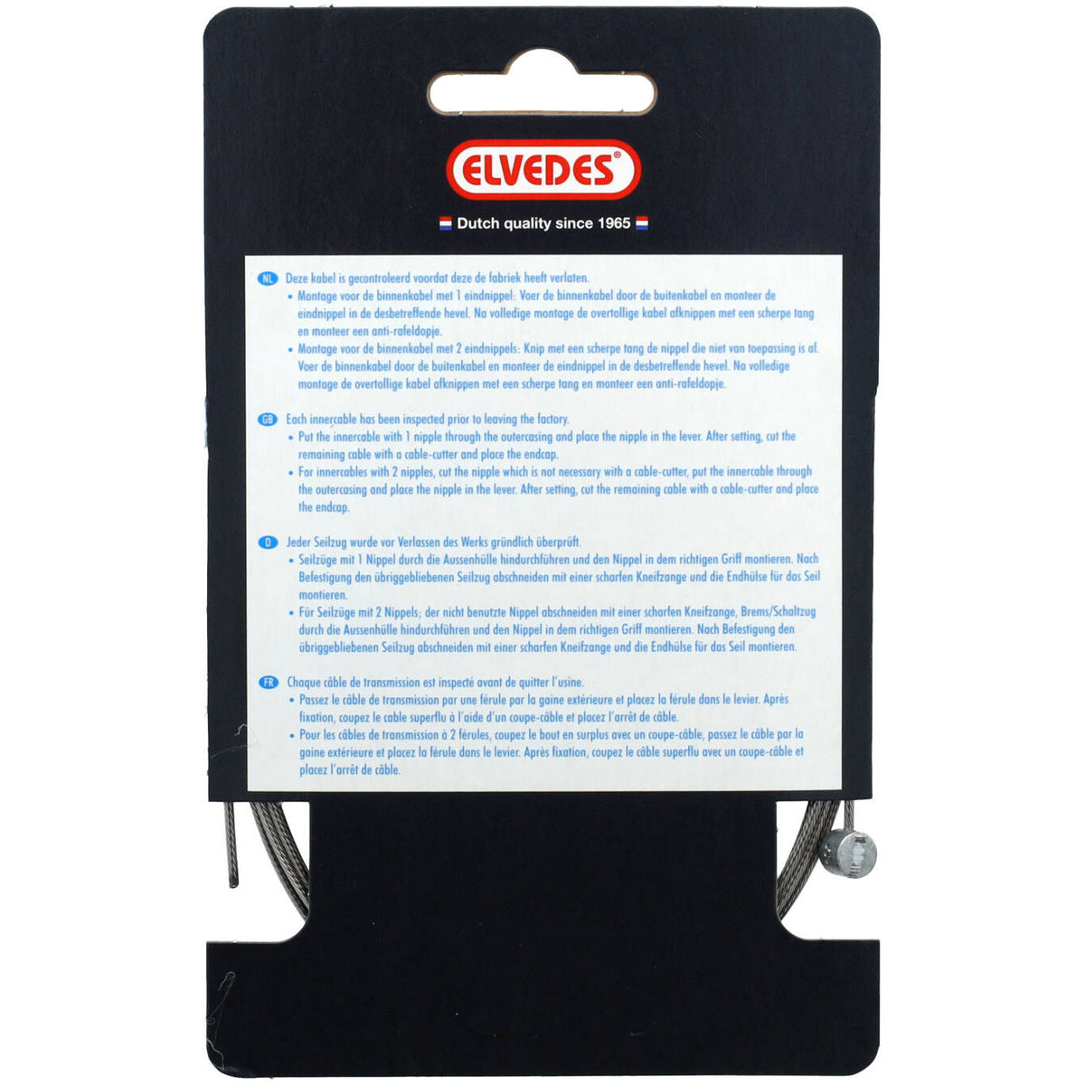 Elvedes cable systems bv elvedes rem binnenkabel 2000mm rvs slick �1,5mm t-nippel