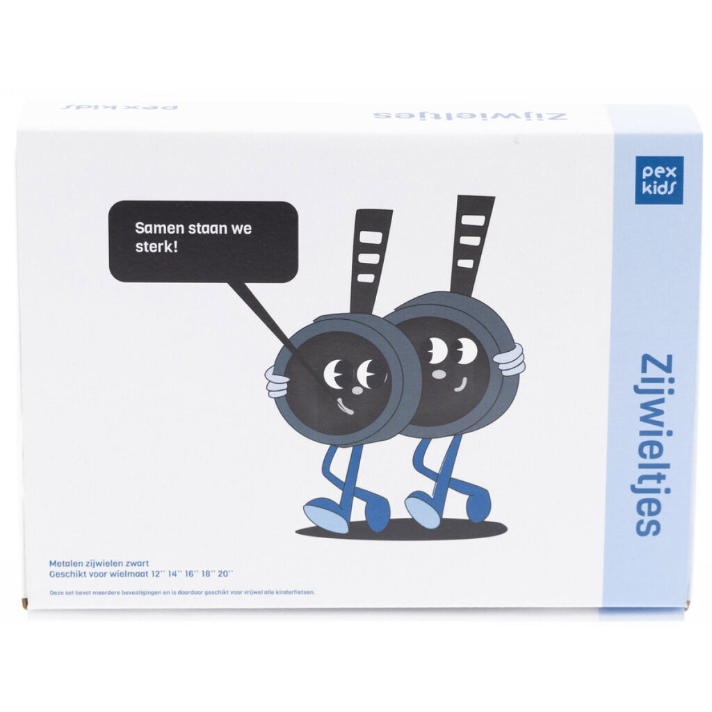 Buzaglo - Buzaglo Pexkids stabilo set 12-20 inch zwart luxe stalen wiel zijwielen