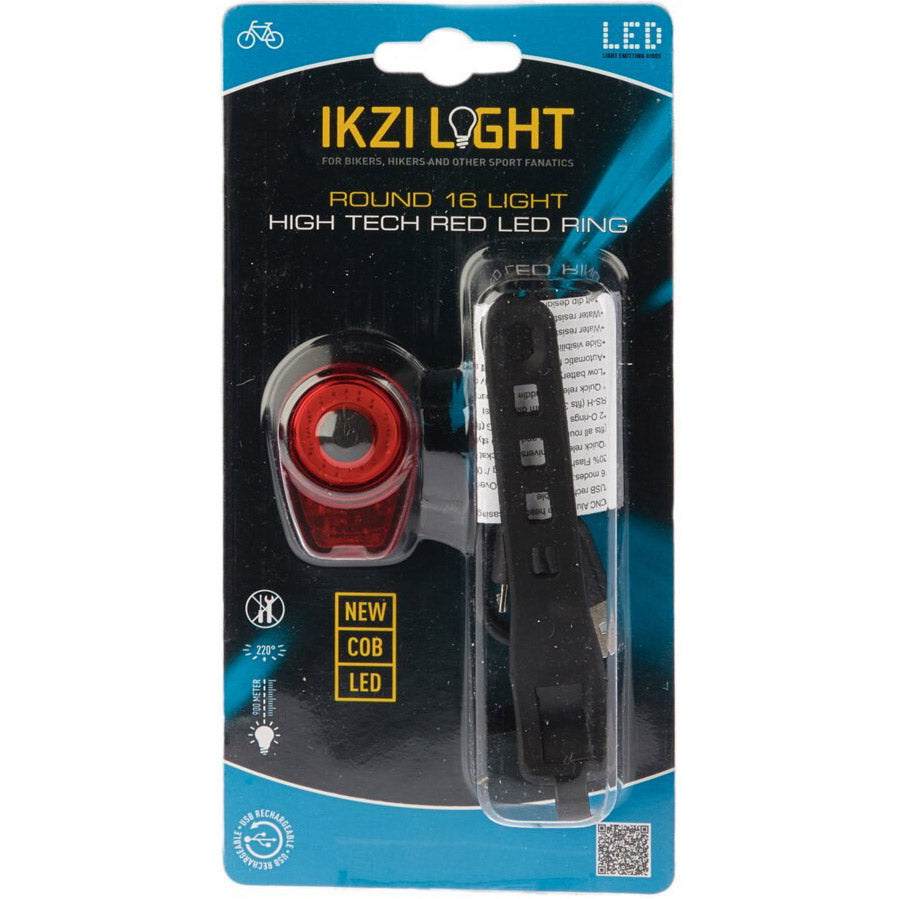 Buzaglo - Buzaglo Ikzilight achterlicht round16 met rode cob led-ring usb
