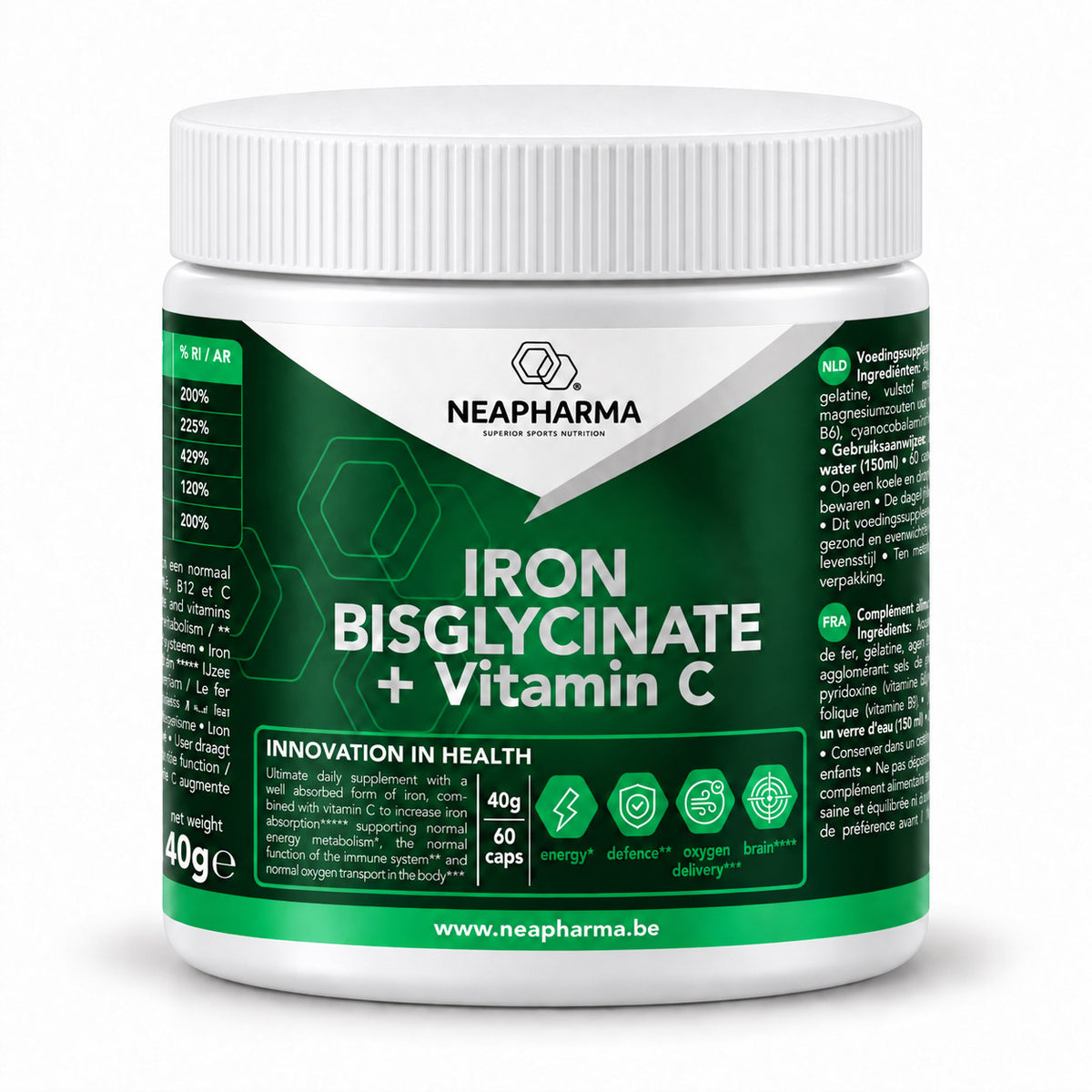 Neapharma - Neapharma capsules ijzer bisglycinaat pot (60st)