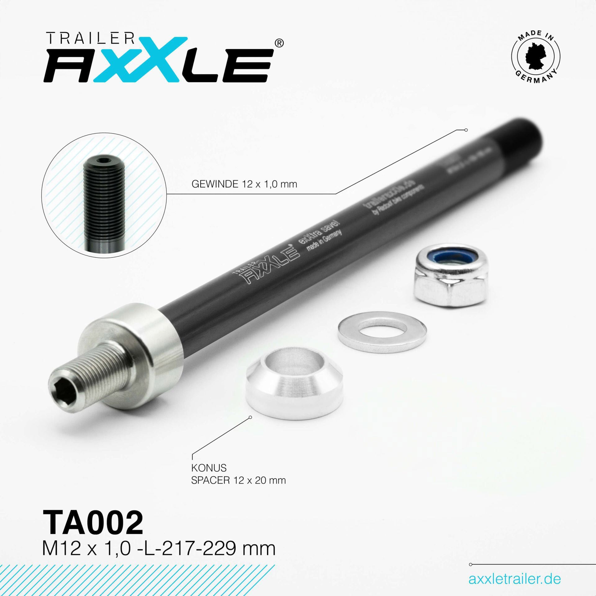 Radoxx steekas voor trailer m12x1,00 217-229mm