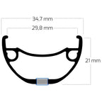 Ryde velg rival 30 28 622 32g 14g disc alu zwart