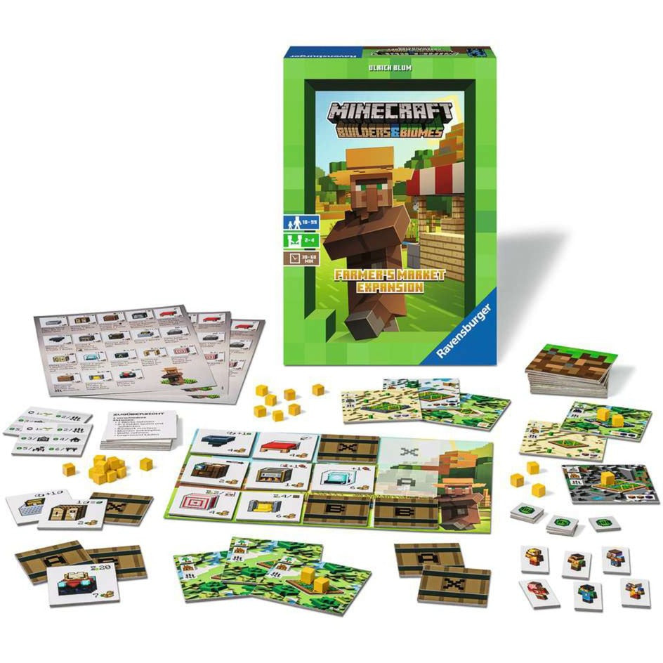 Ravensburger minecraft builders biomes farmers market expansion bordspel (meertalig, uitbreiding, 2 - 4 spelers, 60 minuten, vanaf 10 jaar)