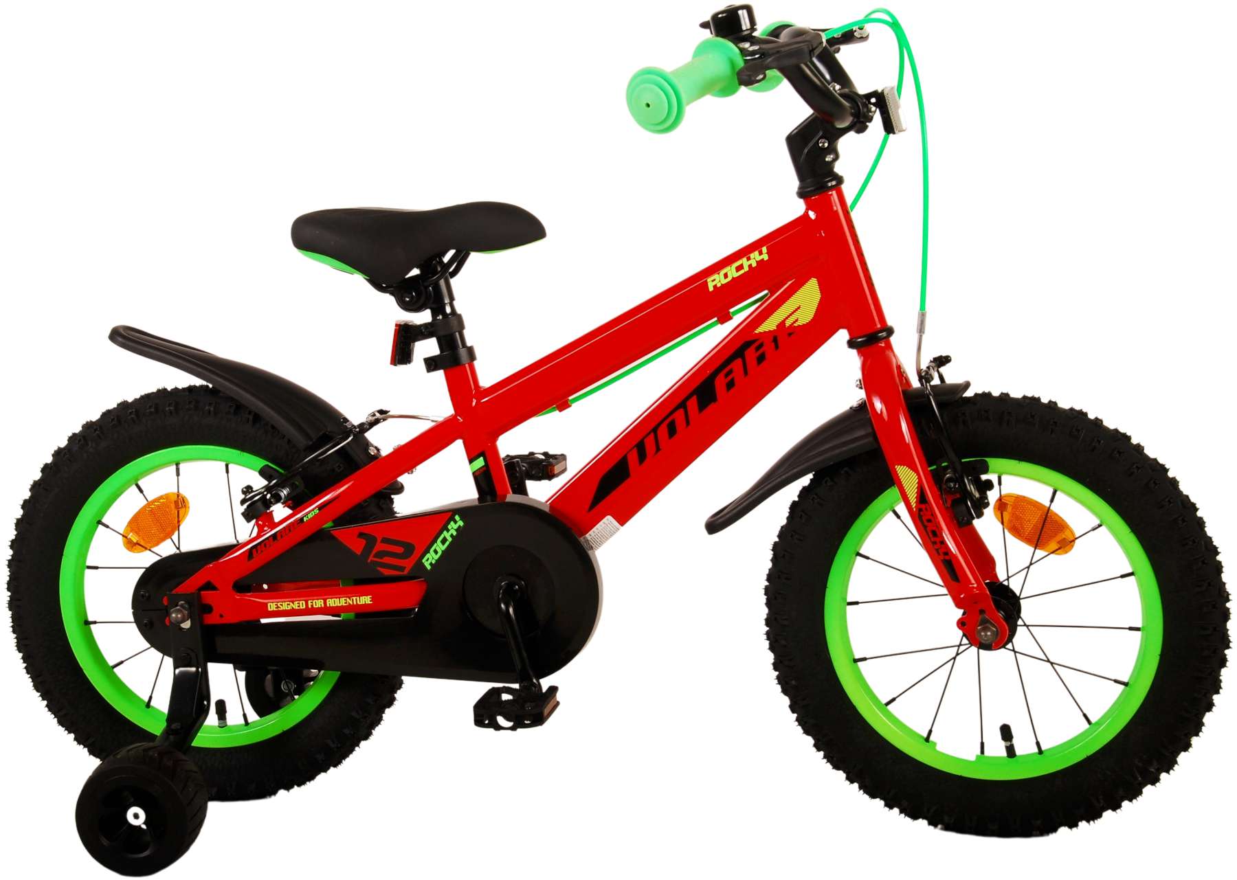 Volare - rocky kinderfiets - jongens - 14 inch - rood - twee handremmen