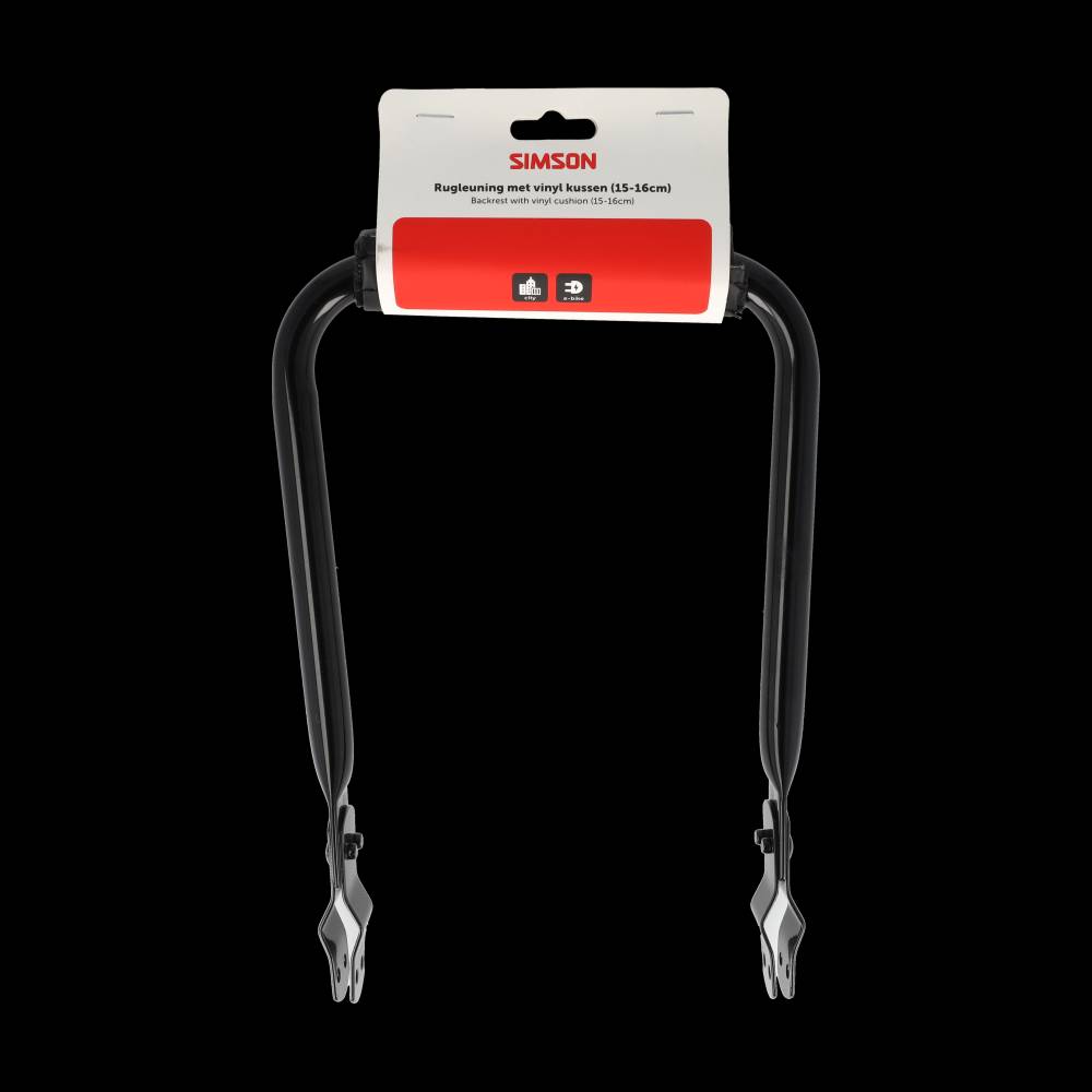 Simson - rugleuning met vinyl rugkussen zwart