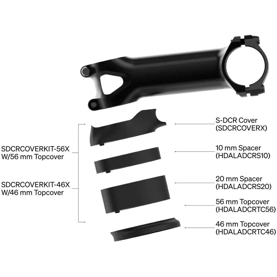Deda s-dcr cover kit for zero2 and zero1 incl. spacer (1x20,1x10mm)
