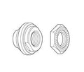 Cône arrière droit Shimano Deore FH-T610 Y4C89050