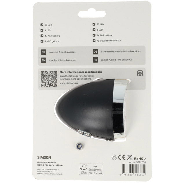 Simson - koplamp classic luxurious batterij