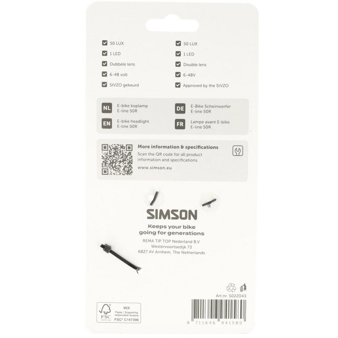 Simson - koplamp aurora e-line 50r