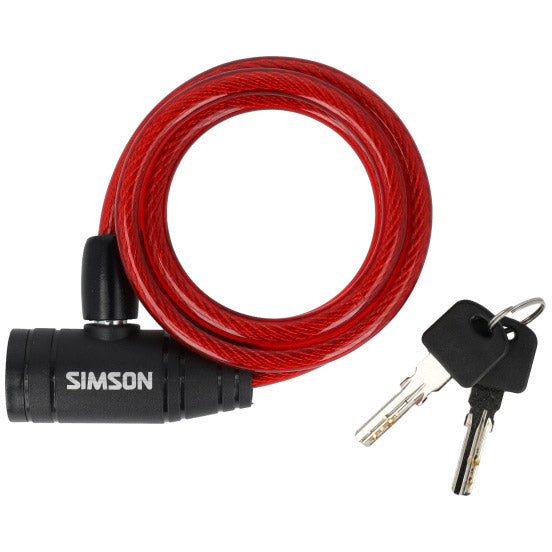 Simson - spiraalkabelslot kinder 8mm x 90cm