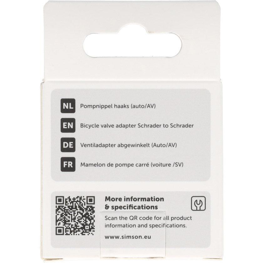 Simson - pompnippel haaks autoventiel