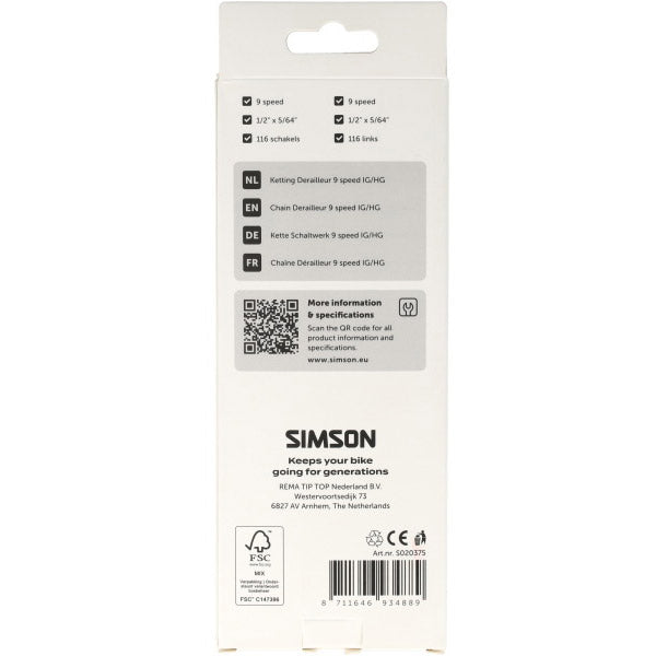 Simson - ketting derailleur 9v hg