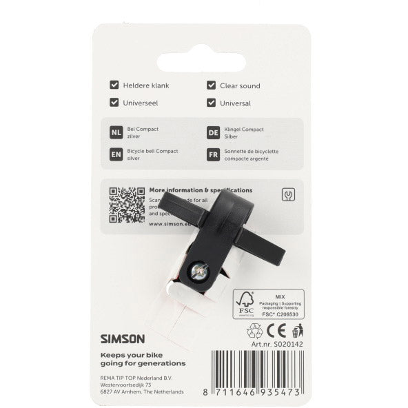 Simson - bel compact zilver