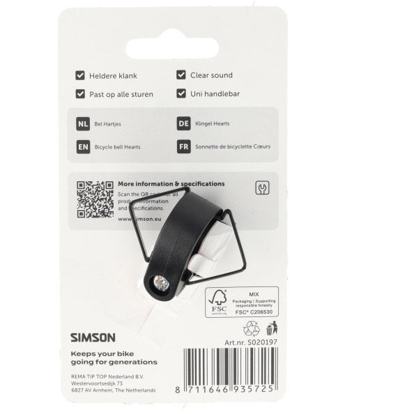 Simson - fietsbel hartjes