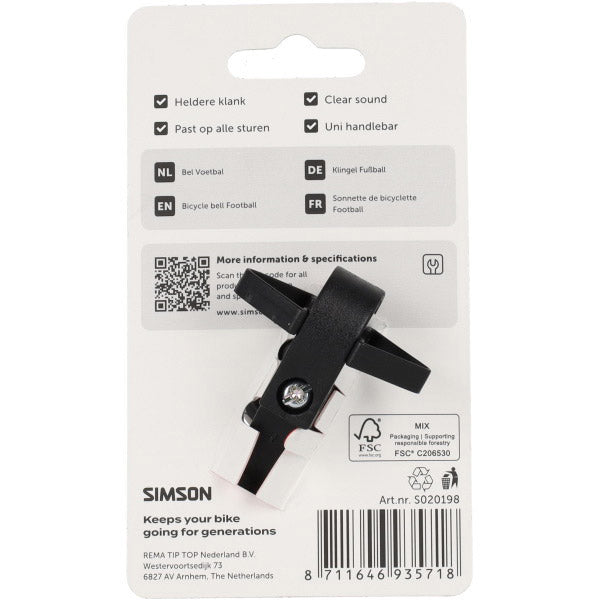 Simson - fietsbel voetbal