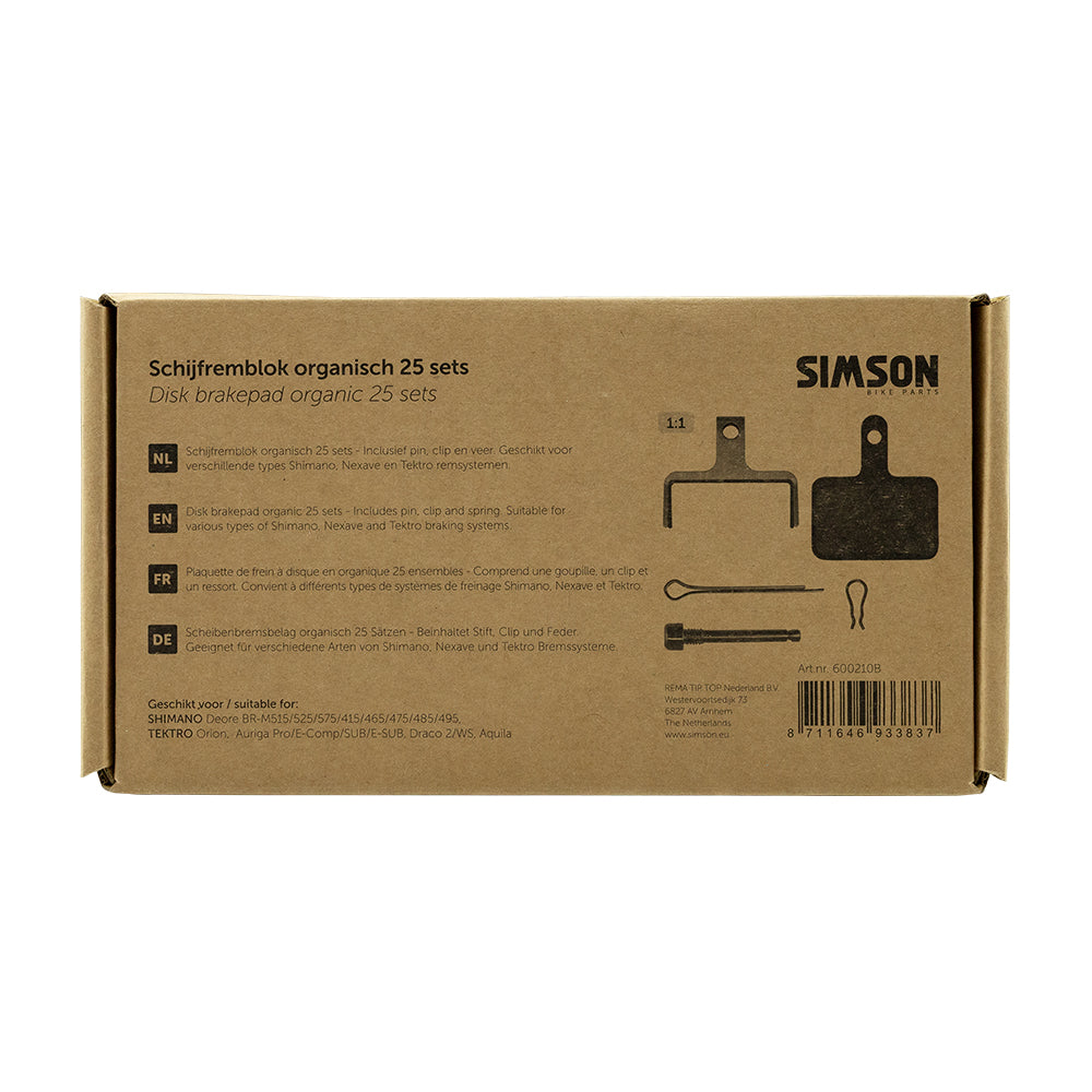 Rema tip top nederland b.v. simson schijfremblok organisch (25st)