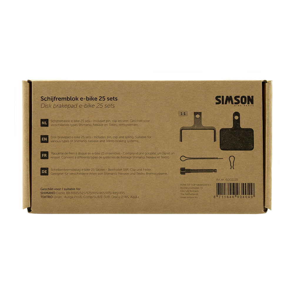 Rema tip top nederland b.v. simson schijfremblok e-bike (25st)