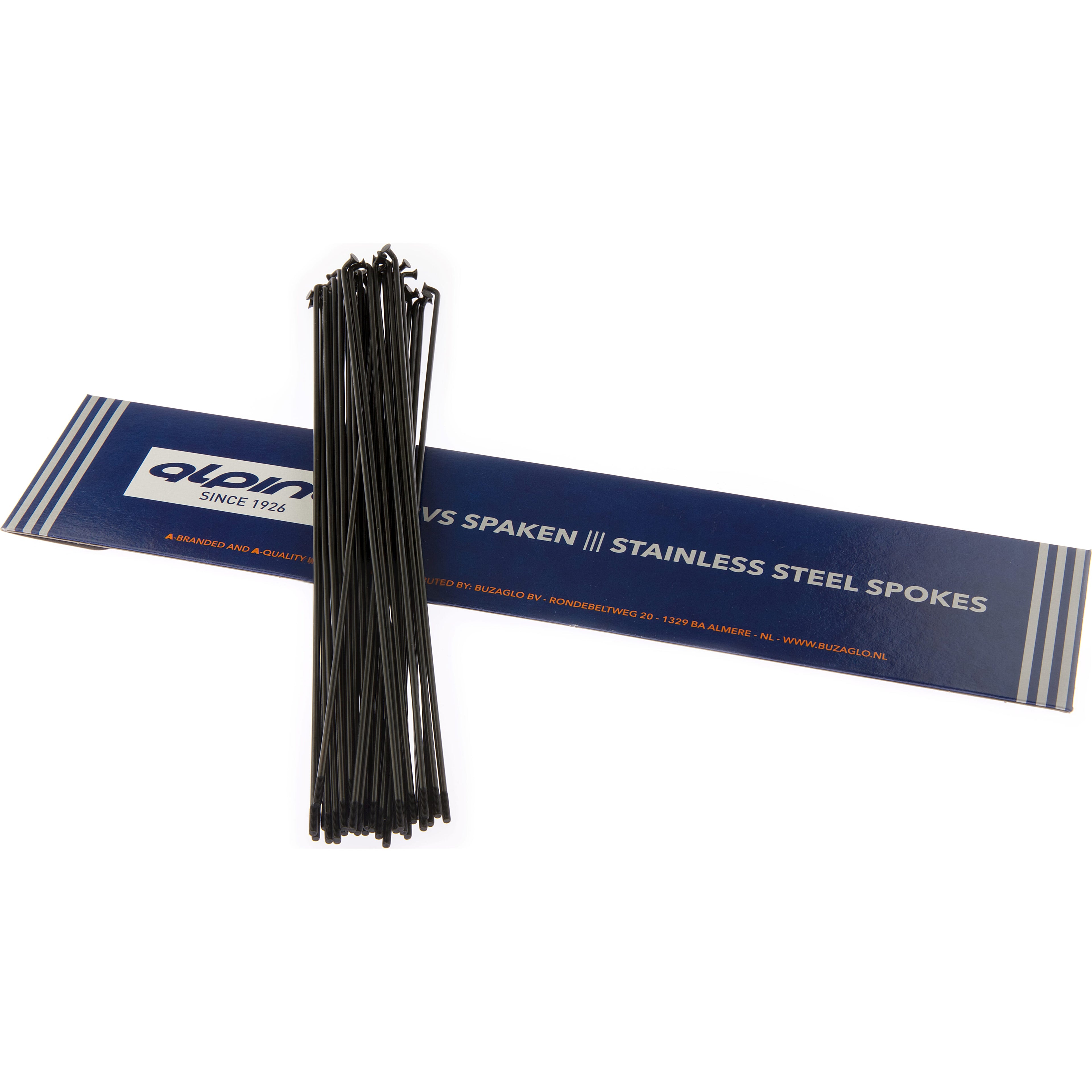 Rayons Alpina 13G (2,34 mm) 268 mm en acier inoxydable noir (P36)