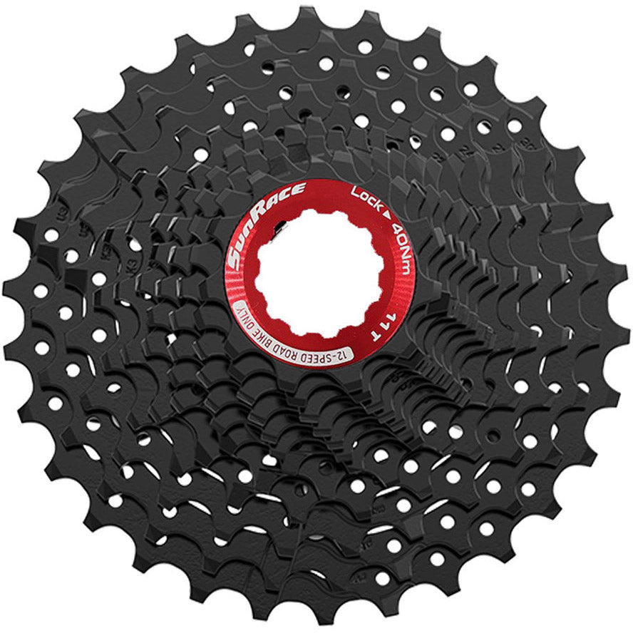 SunRace - cassette csrz800 12v 11-36t zwart/rood