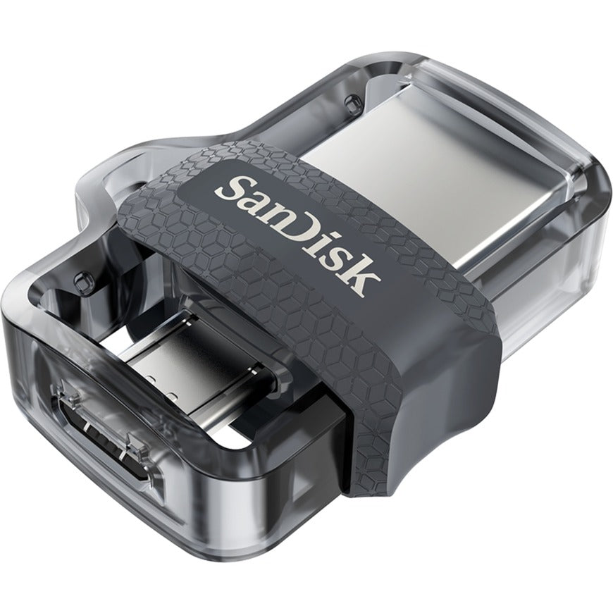 Usb-stick sandisk dual drive m3.0 for android transparant zwart