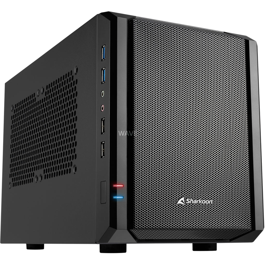Sharkoon qb one mini tower behuizing (zwart | 4x usb-a)