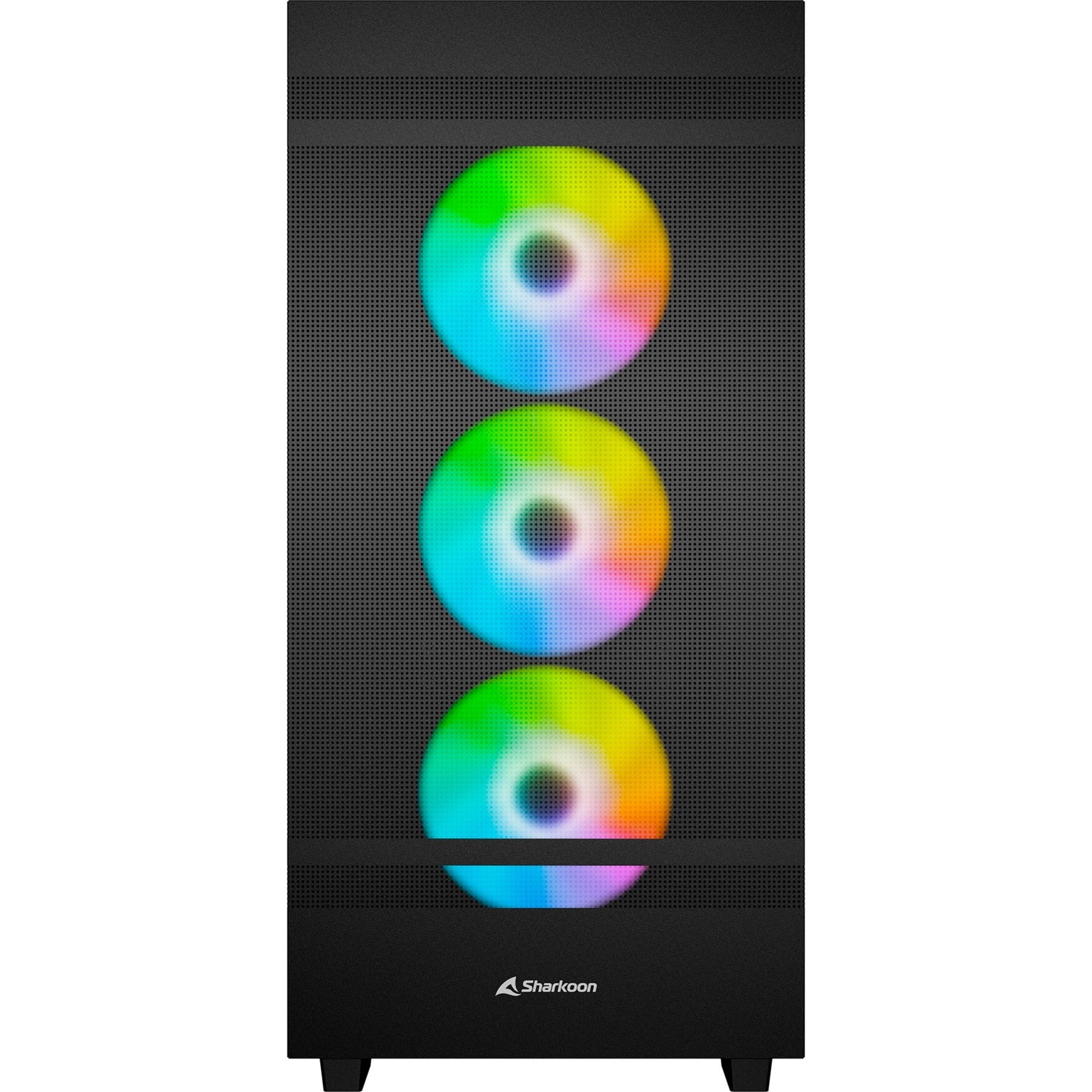 Sharkoon rebel c50 black rgb midi tower behuizing (zwart | 2x usb-a | 1x usb-c | rgb | tempered glass)