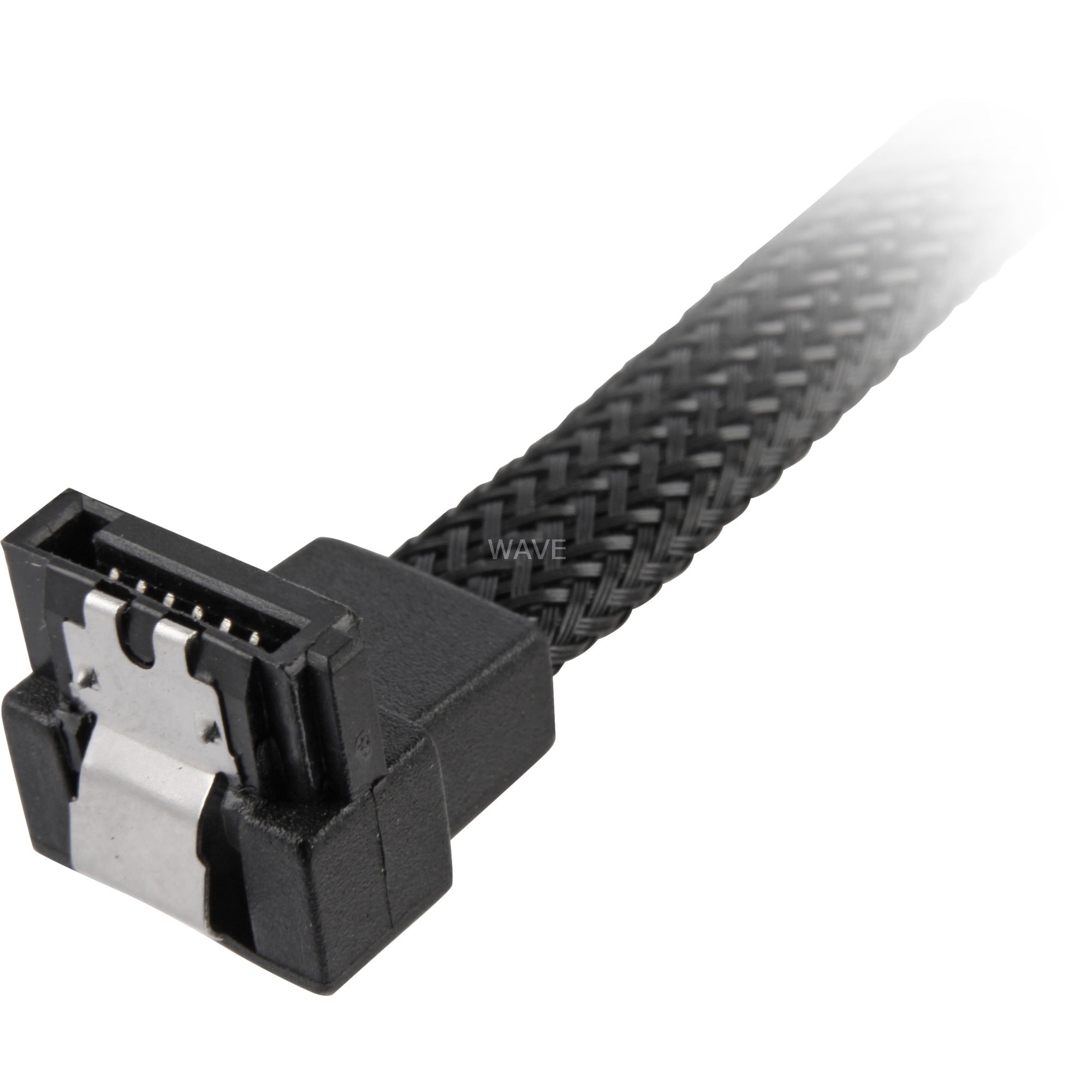 Sharkoon sata iii 90° sleeve kabel (zwart, 0,75 meter)