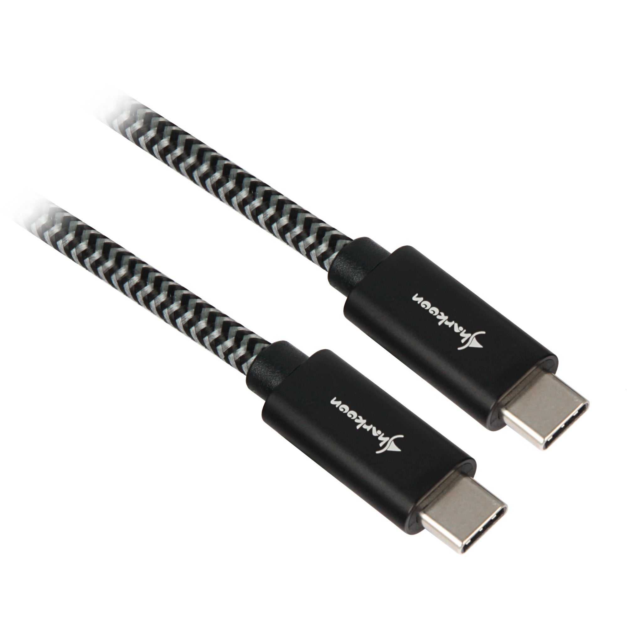 Sharkoon usb 3.2 kabel, usb-c > usb-c (zwart grijs, 0,5 meter)