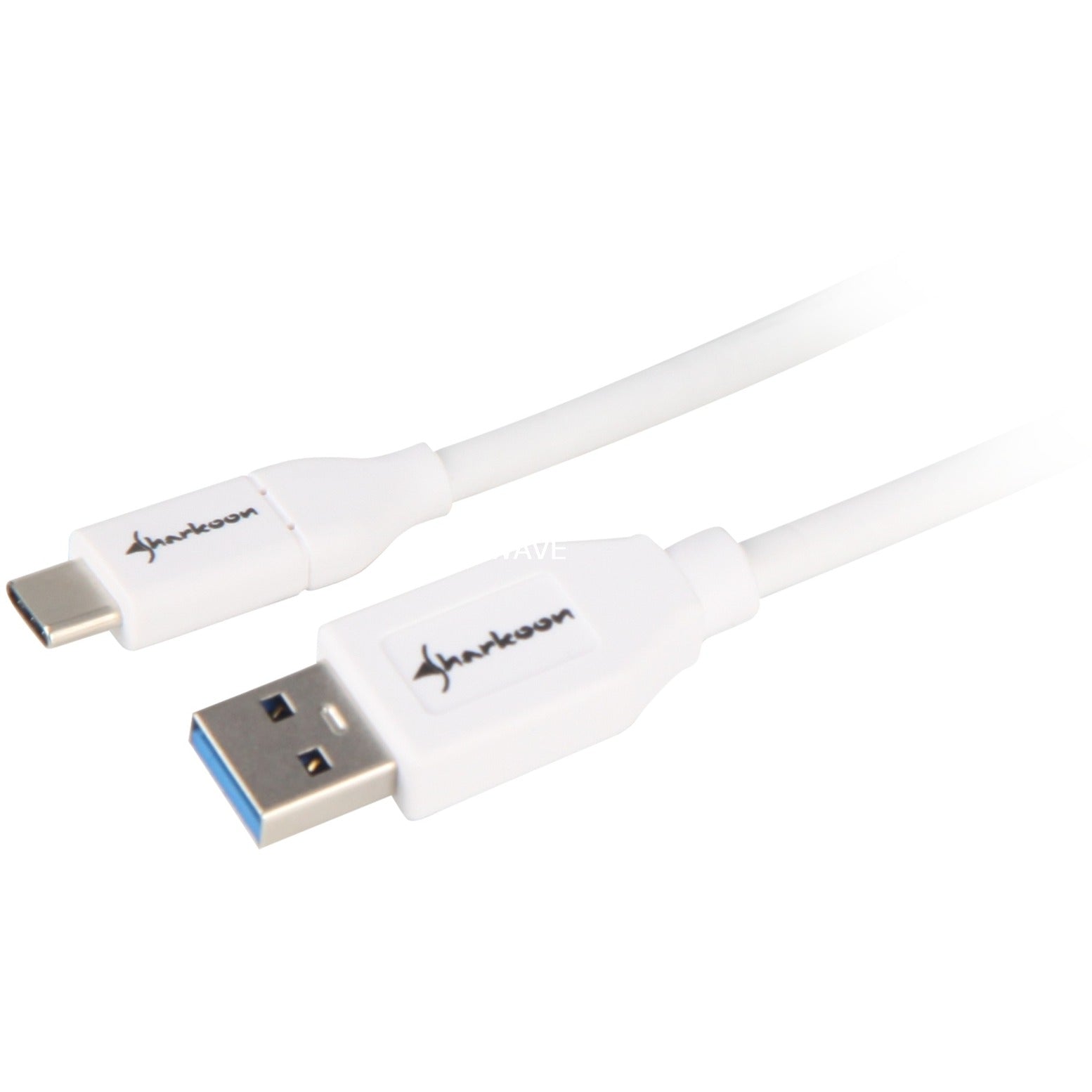 Sharkoon usb-a 3.2 > usb-c kabel (wit, 1 meter)
