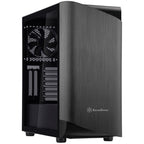 Silverstone seta a1 midi tower behuizing (zwart titanium | 2x usb-a | 1x usb-c | rgb | tempered glass)