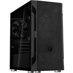 Silverstone sst-fah1mb-g midi tower behuizing (zwart | 3x usb-a | tempered glass)
