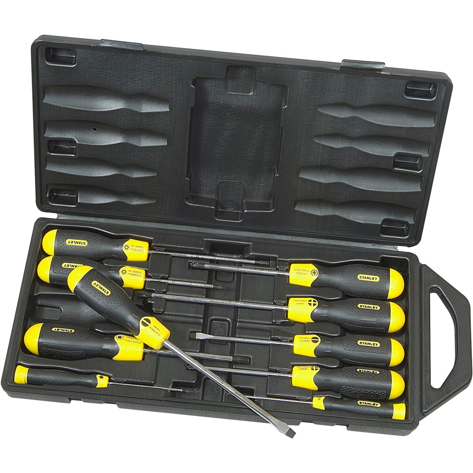 Stanley cushiongrip schroevendraaierset 10-delig (st pz) (10-delig)