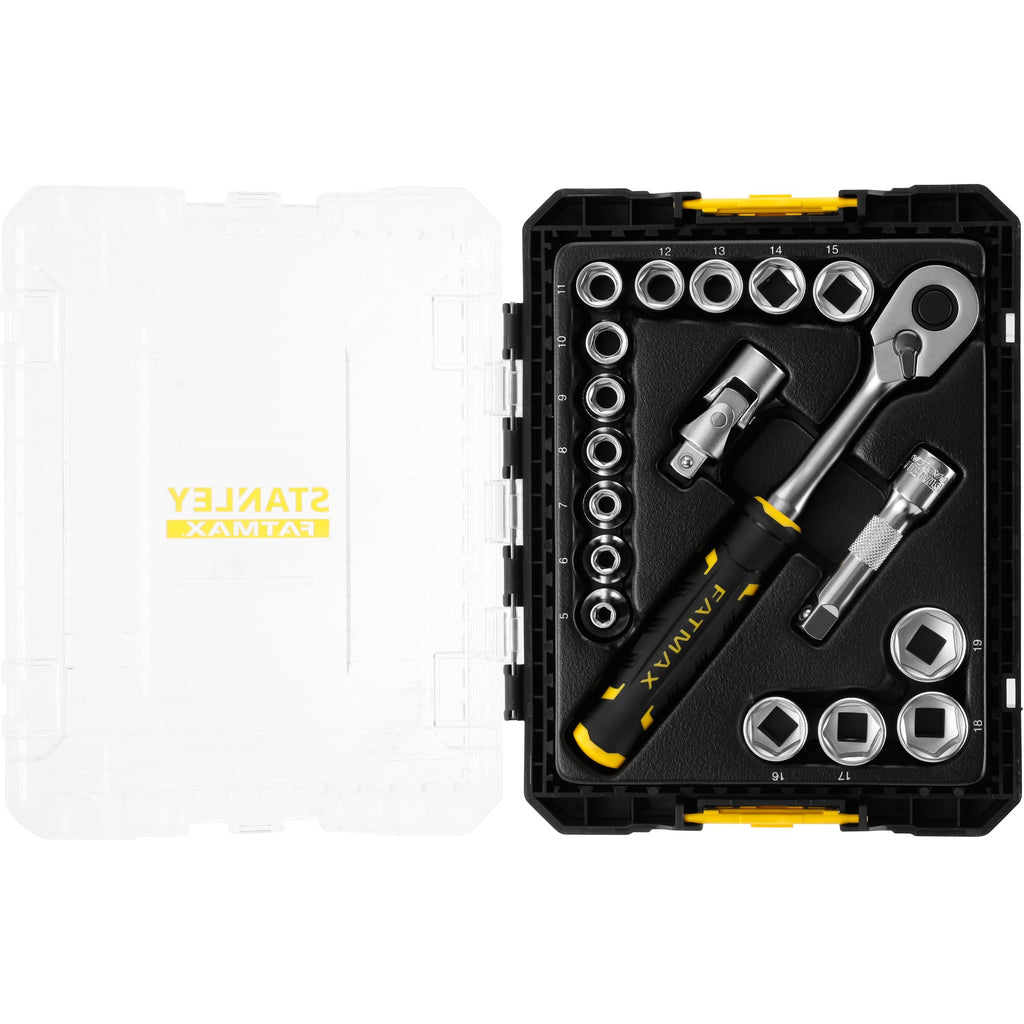 Stanley fatmax tstak doppenset 3 8 fmmt98102-0 dopsleutel (zwart geel, 18 delig)