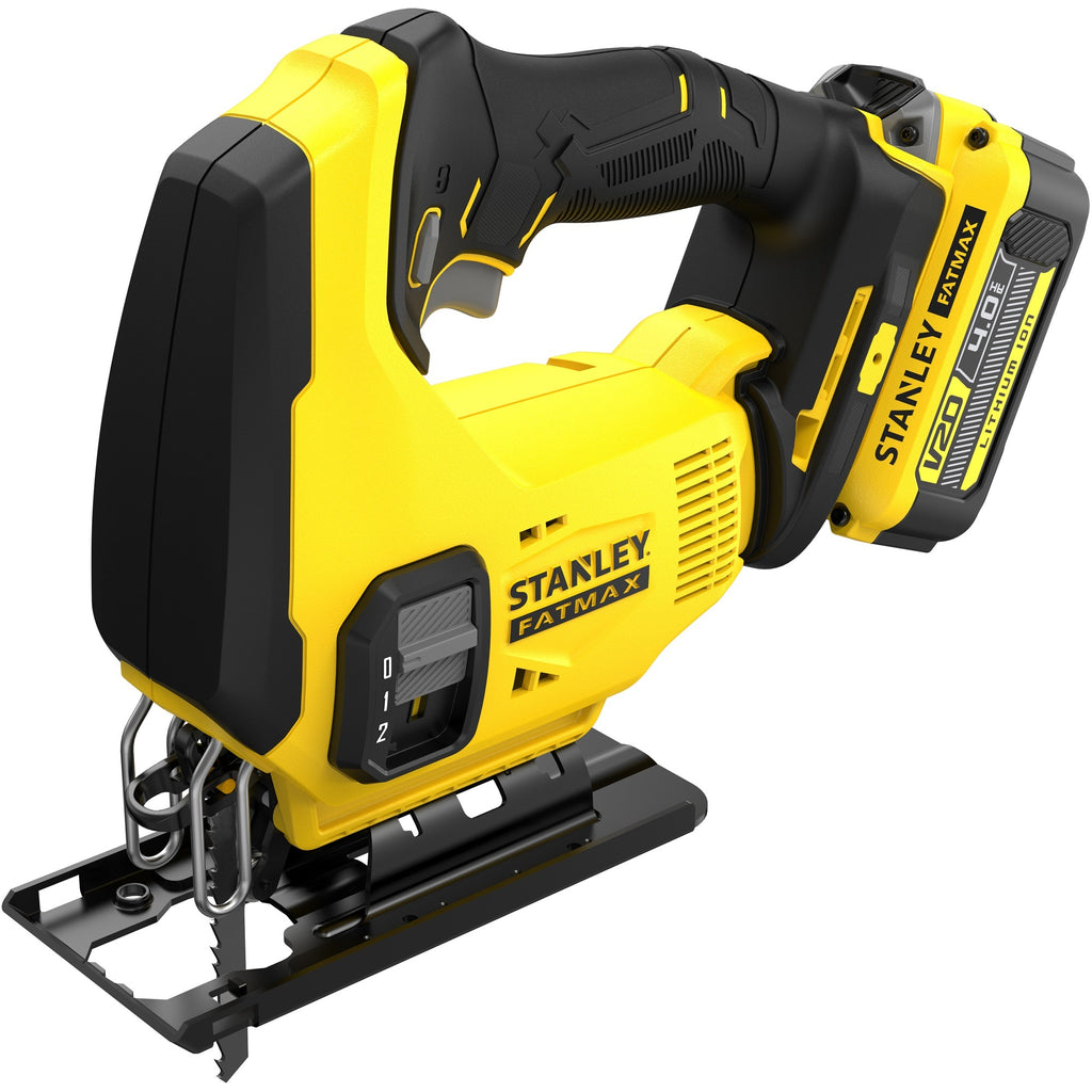Stanley fatmax v20 18v decoupeerzaag (geel zwart, koffer, 2 accu's (2.0ah) en oplader (4a) inbegrepen)