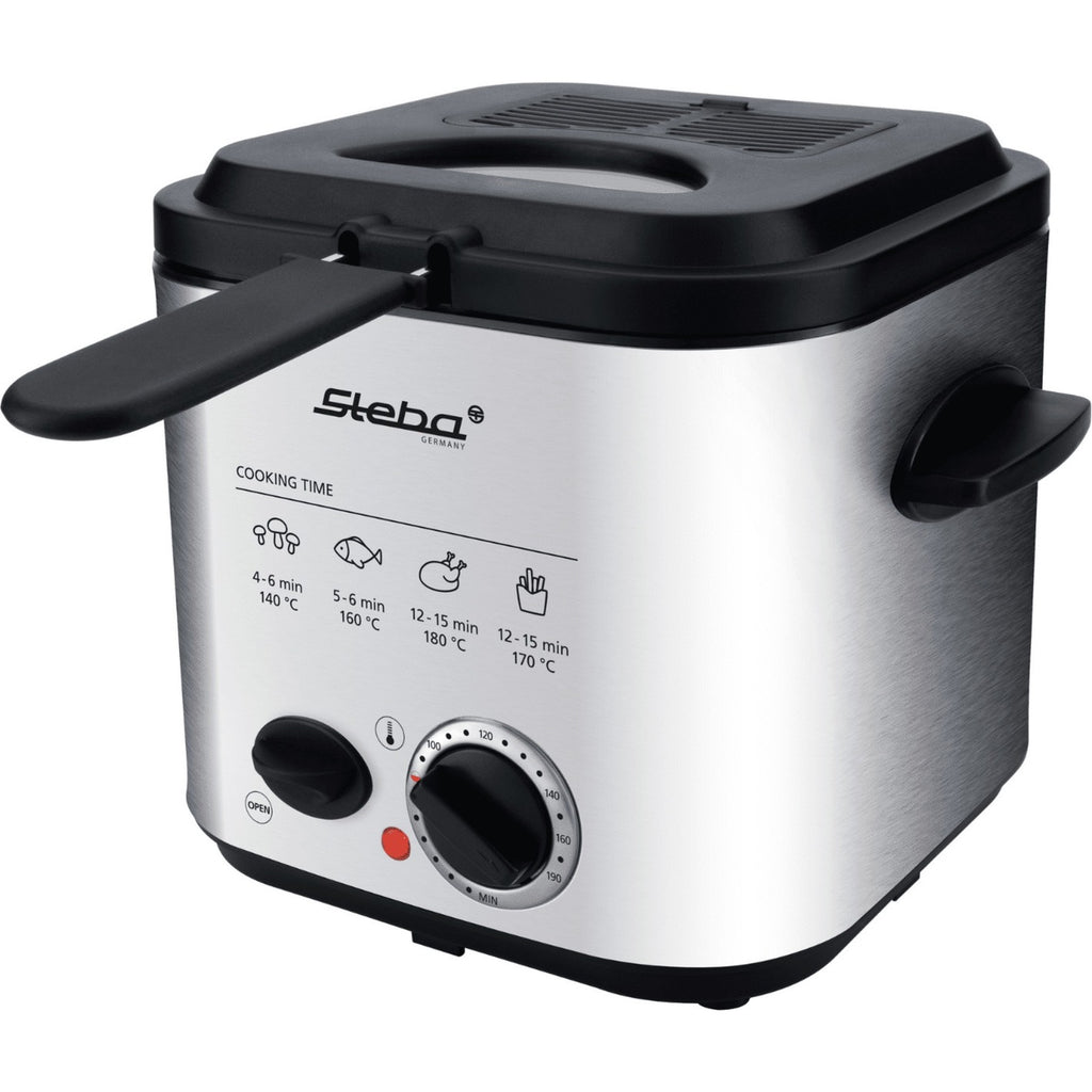 Steba df95f - minifriteuse fondue frituurpan (roestvrij staal zwart, 1,25 liter)