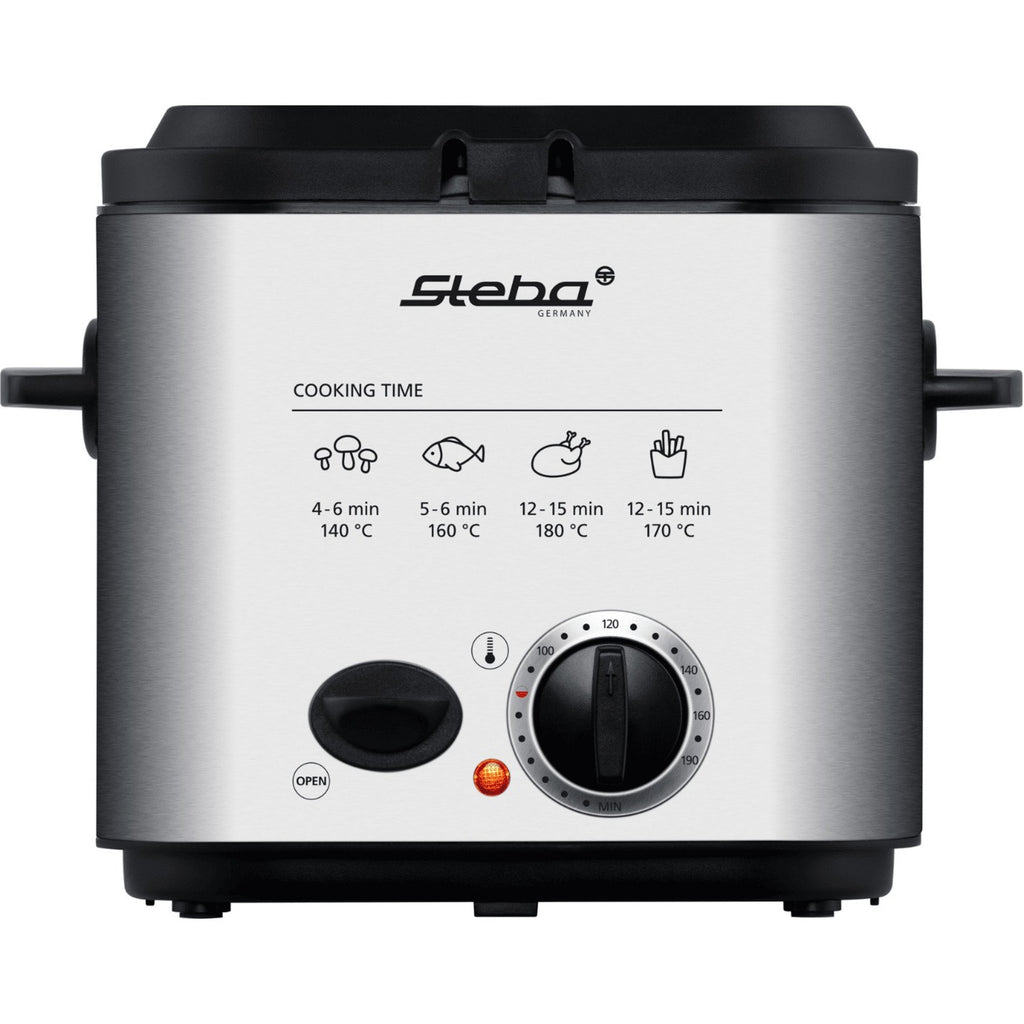 Steba df95f - minifriteuse fondue frituurpan (roestvrij staal zwart, 1,25 liter)