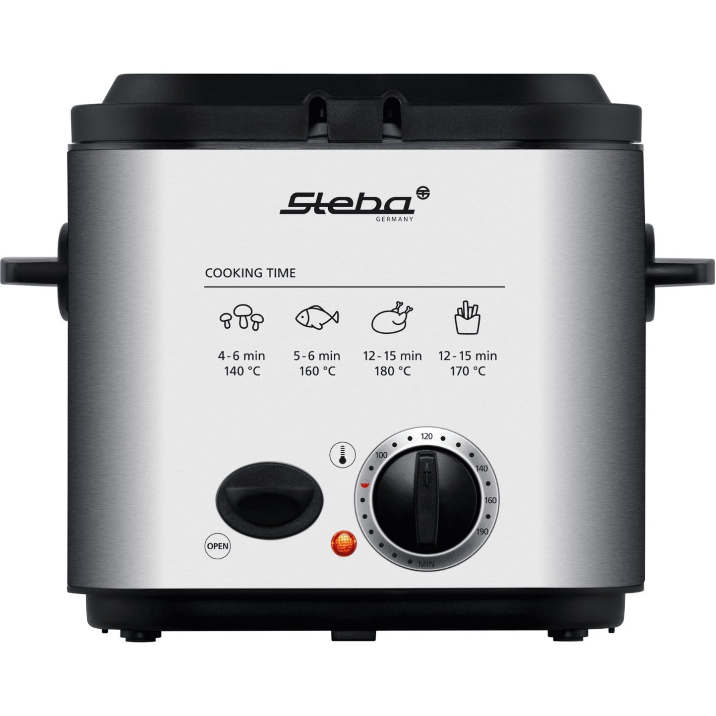 Steba df95f - minifriteuse fondue frituurpan (roestvrij staal zwart, 1,25 liter)