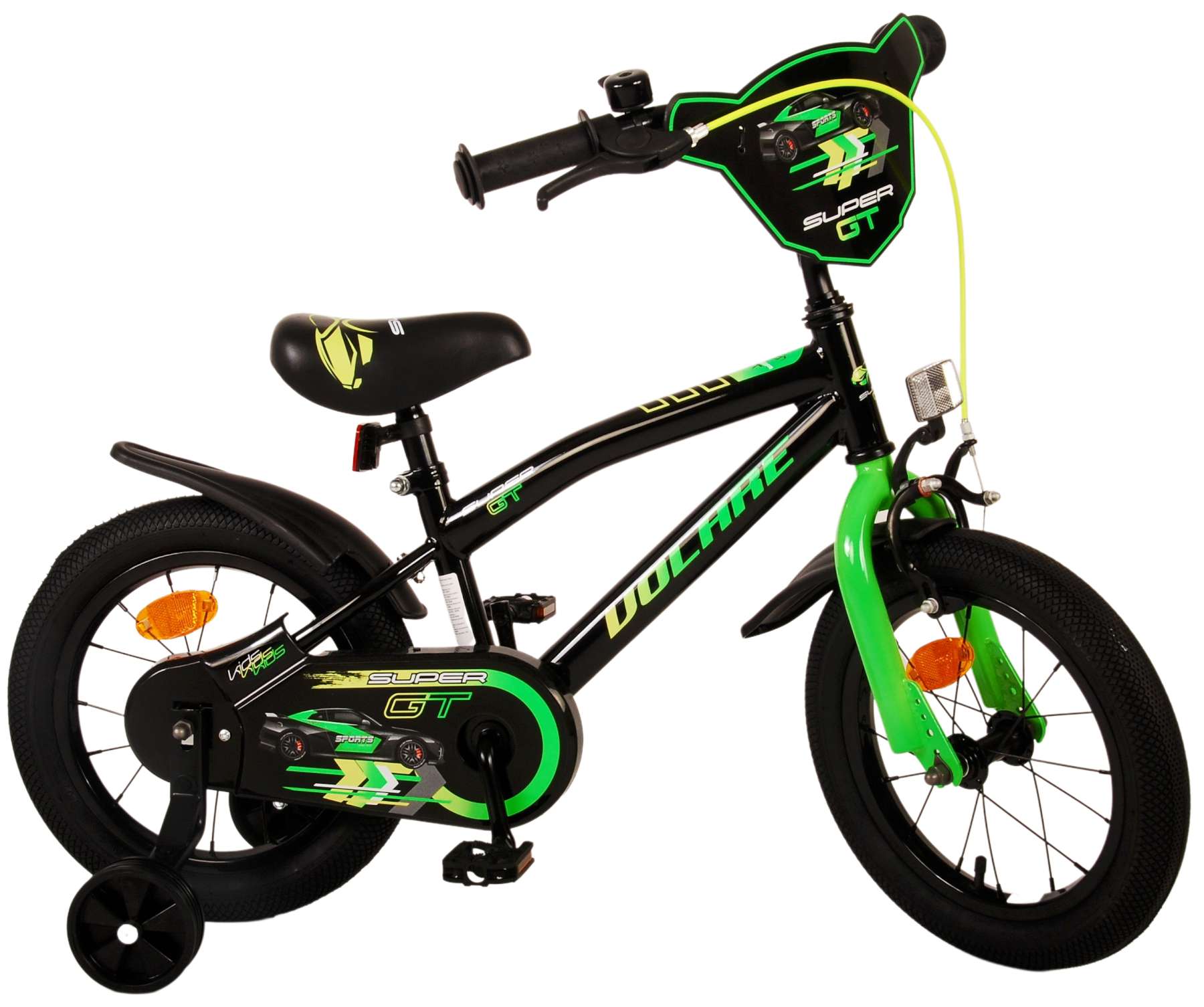 Volare - super gt kinderfiets - jongens - 14 inch - groen - twee handremmen